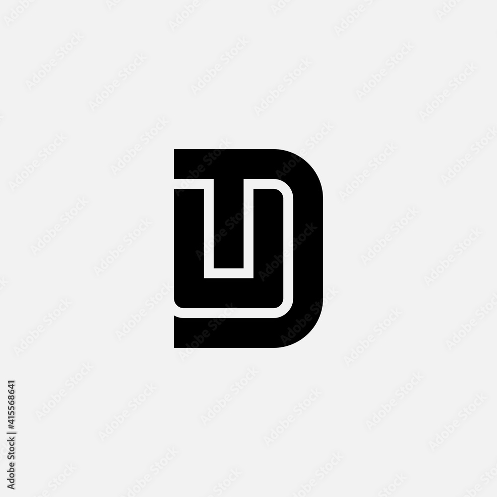 Poster ud - vector design element or icon. monogram or logotype. u and d - initials or logo.