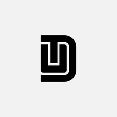 UD - Vector design element or icon. Monogram or logotype. U and D - initials or logo.