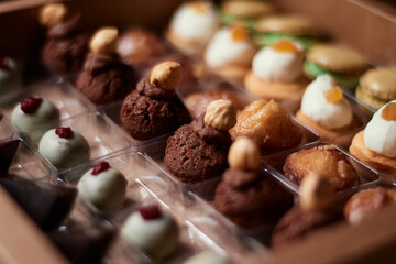 box of pastries for coffee or tea 