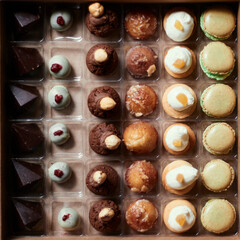 box of pastries for coffee or tea 