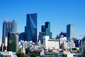 六本木ヒルズから見た東京六本木一丁目周辺の高層ビル群