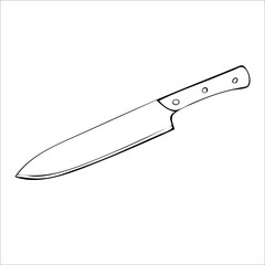 knife chef kitchen vector draw flat cook