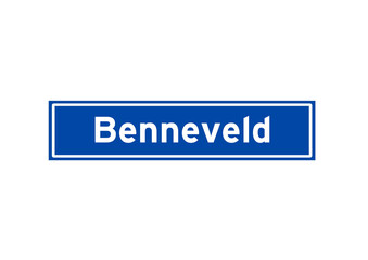 Benneveld isolated Dutch place name sign. City sign from the Netherlands.