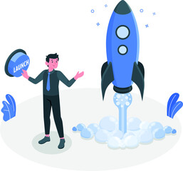 Launch vector illustration. Startup launch icon. Premium quality.