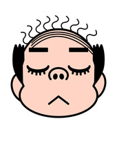 ハゲ,ディフォルメ,かわいい,キモい,目玉,びっくり,インパクト,ギャグ,マンガ,おっさん,おじさん,中年,ビジネスマン,サラリーマン,会社員,バーコードハゲ,顔,頭,中高年,笑顔,40代,アイコン,デフォルメ,驚き,面白い,脱毛,抜け毛,髪,美容,ハゲ頭,キャラクター,明るい,クローズアップ,薄毛,驚く,シンプル,イラスト,ヘアケア,白背景,日本人,男性,宇宙,光,アップ,ベクター,スキンケア,