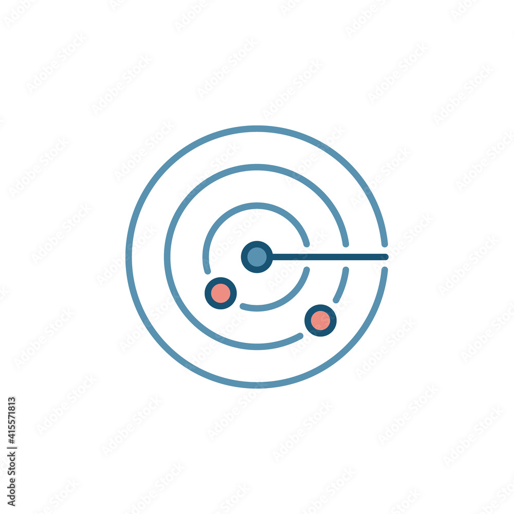 Aufkleber radar circle vector concept round colored icon or design element