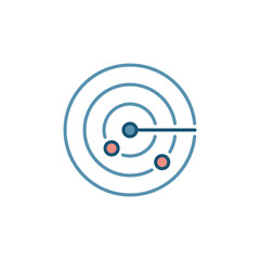 Radar Circle vector concept round colored icon or design element