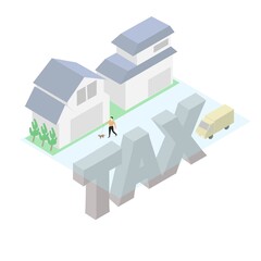 税金に支えられる生活のイラスト