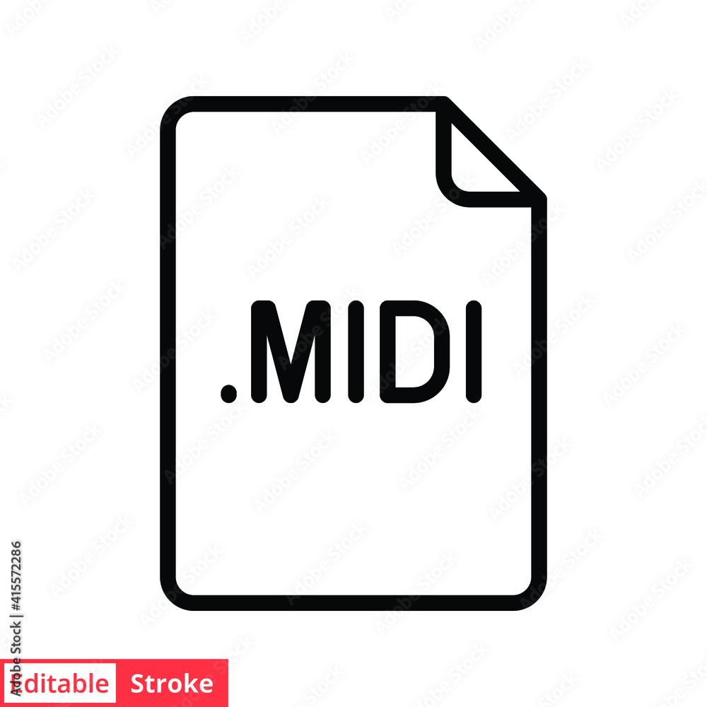 Aufkleber midi file format line icon. linear style sign for mobile concept and web design. simple outline symb