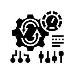 working process optimize glyph icon vector. working process optimize sign. isolated contour symbol black illustration