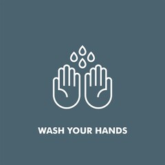 Hand wash flat vector icon. Clean hands flat vector icon