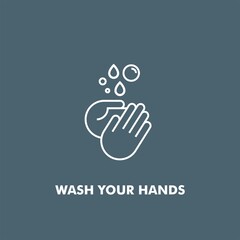 Hand wash flat vector icon. Clean hands flat vector icon