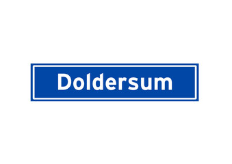Doldersum isolated Dutch place name sign. City sign from the Netherlands.
