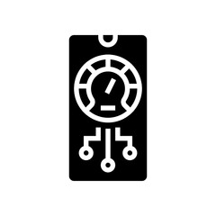 phone optimize app glyph icon vector. phone optimize app sign. isolated contour symbol black illustration