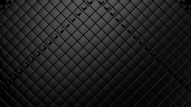 Rhombuses Form A Wave. Abstract motion, loop, 2 in 1, 3d rendering, 4k resolution
