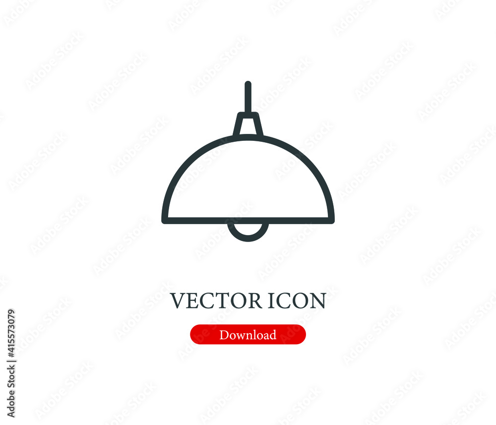 Poster chandelier vector icon. editable stroke. linear symbol for use on web design and mobile apps, logo. 