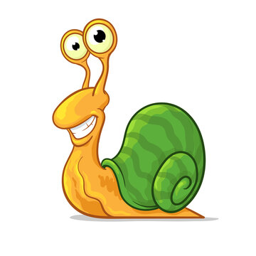 Colorful snail, funny character. Vector illustration.