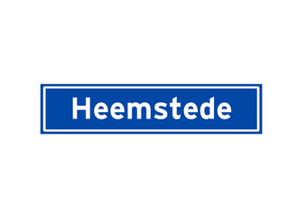 Heemstede isolated Dutch place name sign. City sign from the Netherlands.
