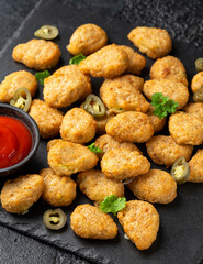 Crispy Jalapeno Popper with creamy cheese battered party food bites