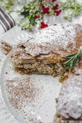 Homemade traditional moroccan pastilla or chicken bastilla