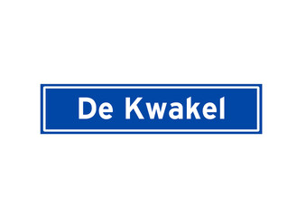 De Kwakel isolated Dutch place name sign. City sign from the Netherlands.