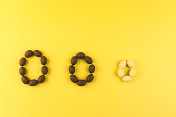 Chocolate eggs for celebrating Easter.