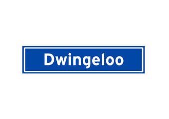Dwingeloo isolated Dutch place name sign. City sign from the Netherlands.