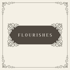 Royal Logo Design Template Decoration, Flourishes Calligraphic Elegant Ornament Frame Lines. Good for Luxury