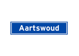 Aartswoud isolated Dutch place name sign. City sign from the Netherlands.