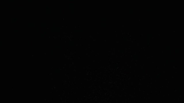Flying up coconut chips on the black background. Slow motion