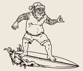 Surfing vintage monochrome concept