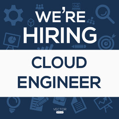 creative text Design (Cloud engineer),written in English language, vector illustration.