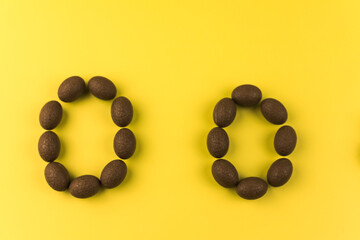 Chocolate eggs for celebrating Easter.