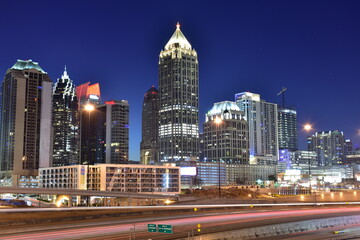 Obraz premium Midtown Atlanta skyline at night