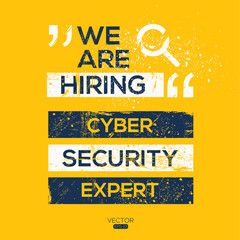 creative text Design (Cyber security expert),written in English language, vector illustration.
