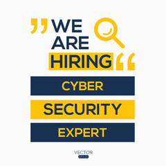 creative text Design (Cyber security expert),written in English language, vector illustration.