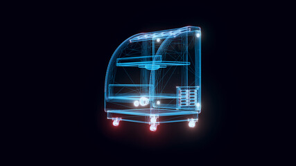 Fototapeta na wymiar 3d rendered illustration of Empty display cooler fridge hologram. High quality 3d illustration