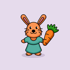 Cute female easter bunny rabbit mascot
