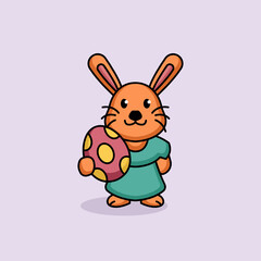 Cute female easter bunny rabbit mascot