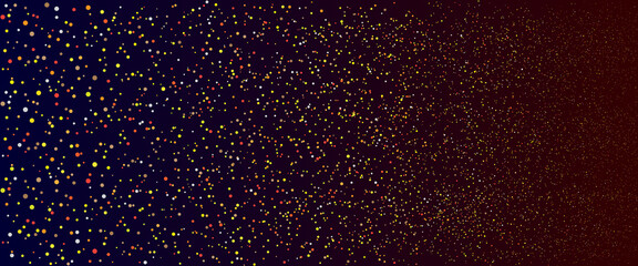 Obraz premium Abstract golden dots particles flowing wavy isolated on dark background. Vector illustration design for any projects.