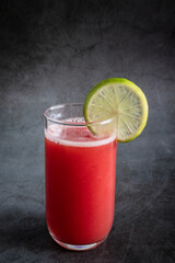 Fresh watermelon smoothie in a glass