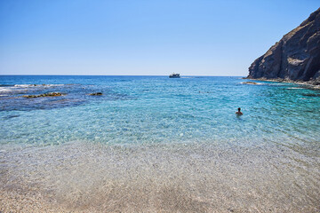 Playa de los Muertos, en el Parque Natural del Cabo de Gata (Cabo de Gata en español), hermoso destino turístico, en Almería (Carboneras, Andalucía, España, Europa)
