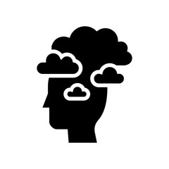 dreaming philosophy glyph icon vector. dreaming philosophy sign. isolated contour symbol black illustration