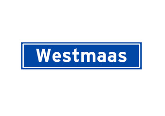 Westmaas isolated Dutch place name sign. City sign from the Netherlands.