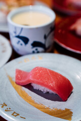 Sushiro restaurant in Taipe, Taiwan. Sushiro is the large chain of conveyor belt sushi restaurant in Japan.