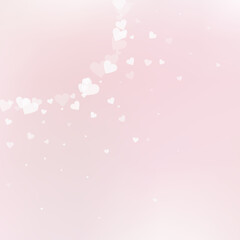 White heart love confettis. Valentine's day corner