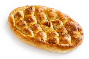 Turkish Ramadan pita on a white background