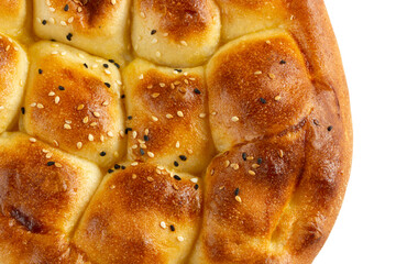 Turkish Ramadan pita on a white background