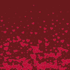 Obraz premium Red heart love confettis. Valentine's day gradient