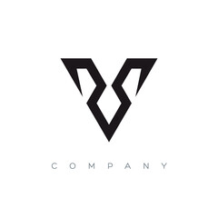 initial V logo design vector